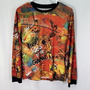 Akademiks Shirt Boys Large 14-16 Basketball Graphic Long Sleeve Crew Jersey